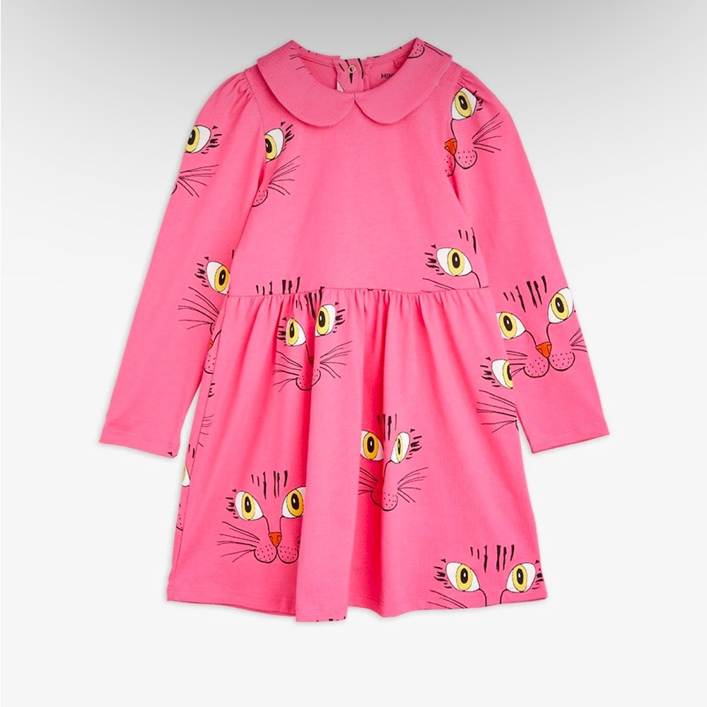 Cat Face Long Sleeve Dress